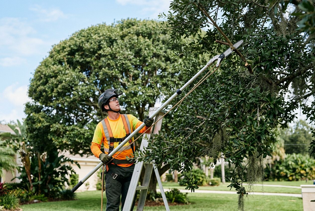 Beautifully shaped oak canopy after professional pruning